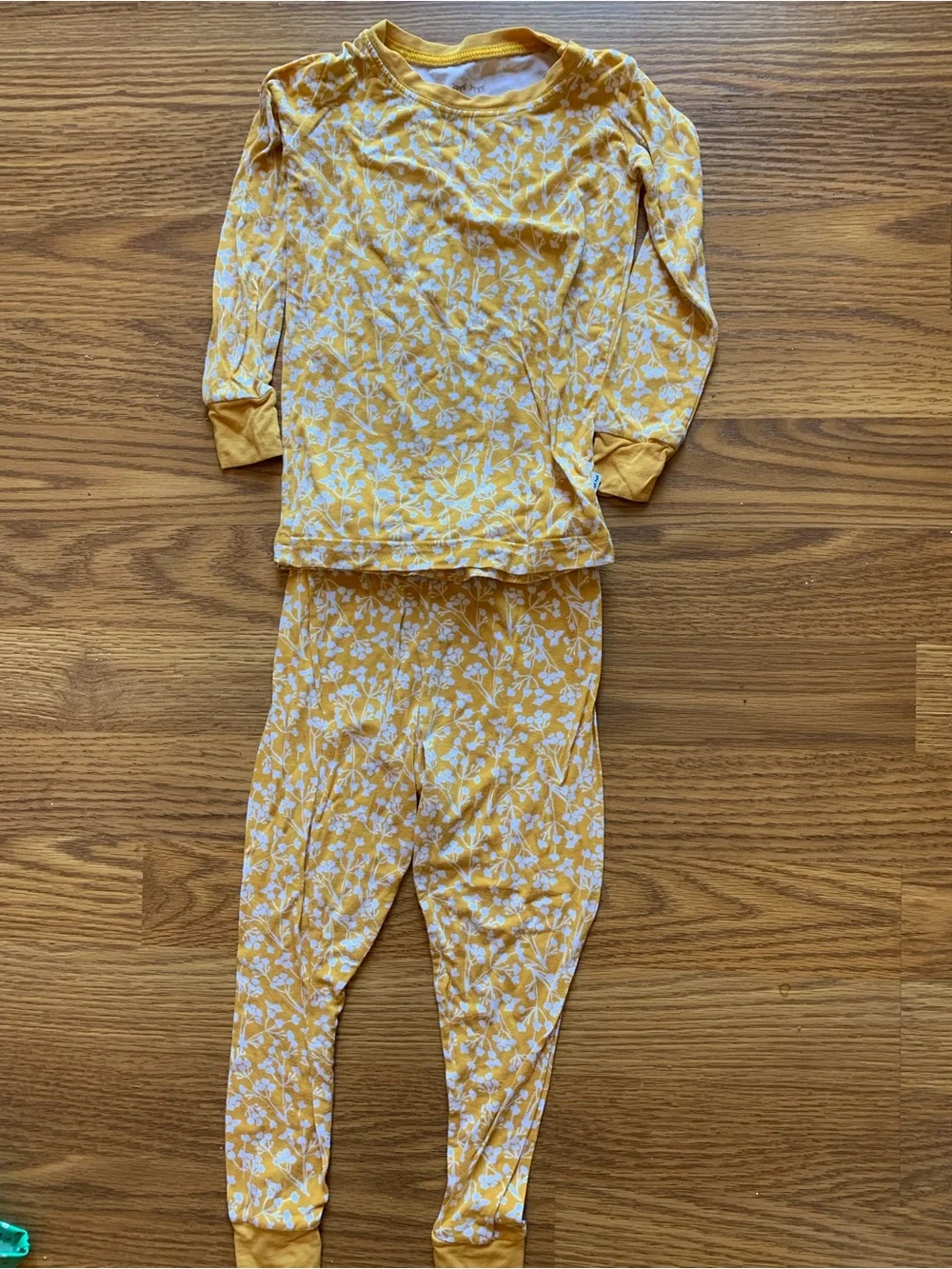 Little Sleepies Yellow Floral Long Sleeve Pajama Set 18-24 months Girl Bamboo